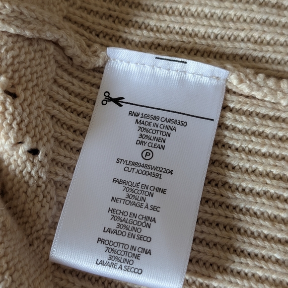 Joie Cotton Linen Cream Women's Cardigan - Picture 6 of 8